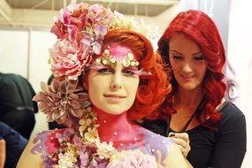 model red hair fashion girl woman