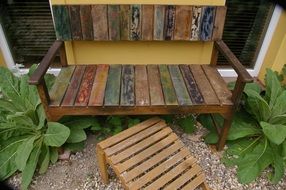 old used garden bench