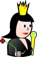 drawn princess with a red flower