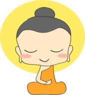 cartoon enlightenmented buddhist monk