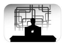 silhouette of company personal businessmen mac book