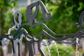 Metal woman outline green Nature
