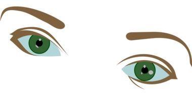 green female eyes, drawing