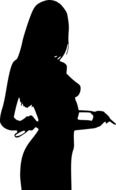 black naked female silhouette