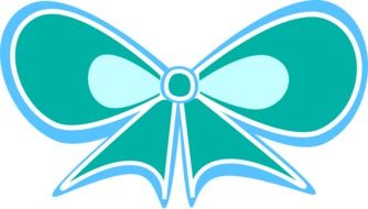 drawn blue bow