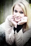 portrait of beautiful blonde model girl