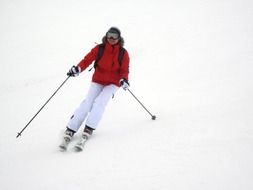 woman skiing downhill