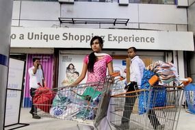 People are doing a shopping in the India