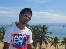 Stylish man on a beach