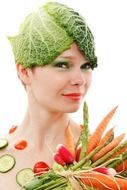 artistic beauty concept of fresh vegetable diet