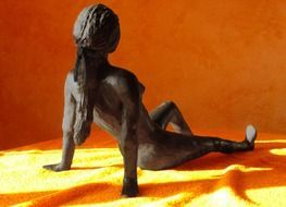 naked long haired woman, sculpture