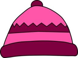 drawing of a winter hat in pink color