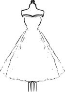 bridal dress mannequin drawing