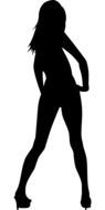 Black woman silhouette posing on white background
