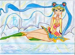drawing of attractive lady in the anime style