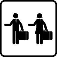 Black and white drawing of the traveling clipart