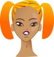 Clipart of girl with orange hair
