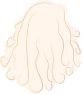 drawing of blonde hairstyle on white background