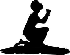 Praying silhouette clipart