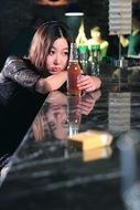 woman in bar