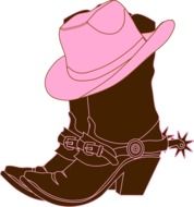 black cowboy boots and hats drawing