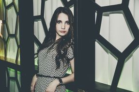 girl model beauty dark long hair