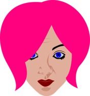 graphic image of a girl with bright pink hair