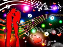 background music notes drawing