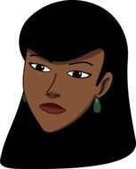 head of an African woman with black hair