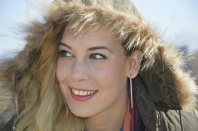 photo of the girl in the hood with fur