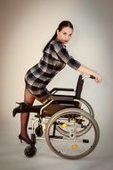 fashion girl on the wheelchair