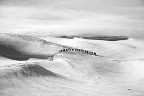 view from the Alpine peaks to climbers going to the mountains in winter