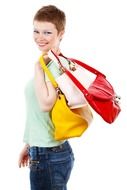 woman buyer consumer bags