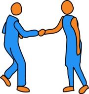 Picture of handshaking humans