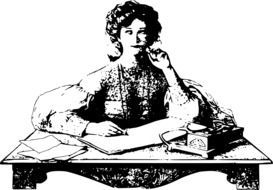 graphic image of a woman at the table