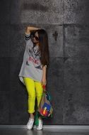 fashionable girl in sporty style