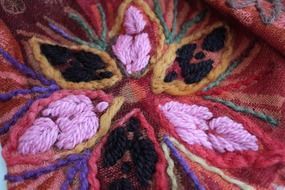 flower decoration on the fabric