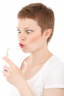 thirsty woman adult beverage drink enjoy face