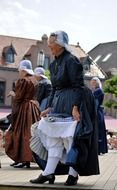 old woman in ethnic costumes of holland