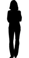 black silhouette of a woman in suit