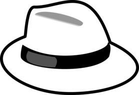 vintage white men hat, illustration