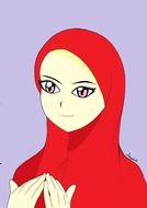 Woman with the head cloth clipart