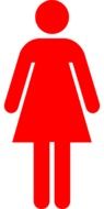 red pictogram for female room