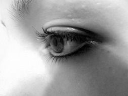 eye black white portrait