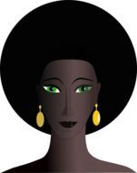 drawing of a black woman with black hair