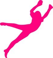 pink silhouette of a jumping woman