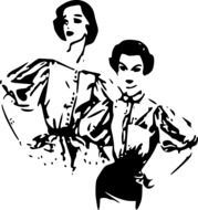fashion clothing women show drawing