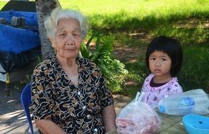 grandmother with child \