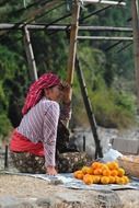 oranges seller on a street