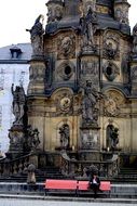 woman near european sights, czech